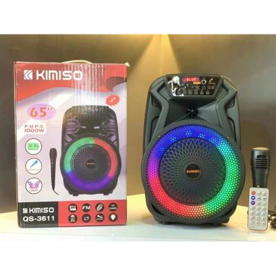 China No New Design QS-3611 DJ Speaker KIMISO 6.5inch Small Woofer Speaker With Microphone for sale