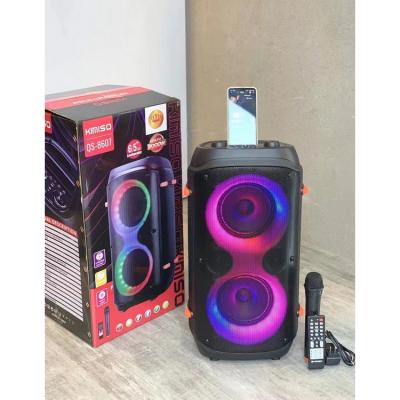 China Latest Wireless Speaker KIMISO Dual Horn Speaker Rechargeable Big Speaker QS-8607 With Remote Control for sale