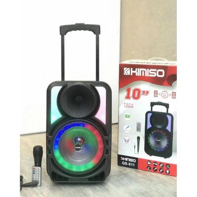 China Big TWS Rrolley Wireless Speaker Hot Sale Boombox KIMISO 10inch QS-911 Speaker With RGB Ring Lights for sale