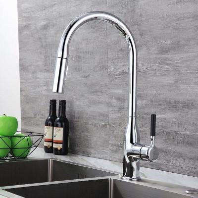 China Pull Out Spray Outlet Spray Kitchen Faucet Two Speed ​​Pull Out Type Cold And Hot Water Single Handle for sale