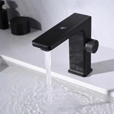 China Direct Metered Black Light Luxury Basin Faucet Hot And Cold Water Factory Factory Faucets Digital Display Basin Faucet Toilet for sale