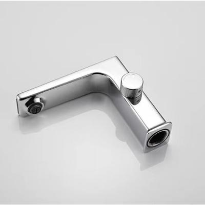 China Metered Faucets Brass Material With Display Temperature Fashion Basin Faucet Chrome Plated Single Handle Rotary Switch Lavatory Faucet for sale