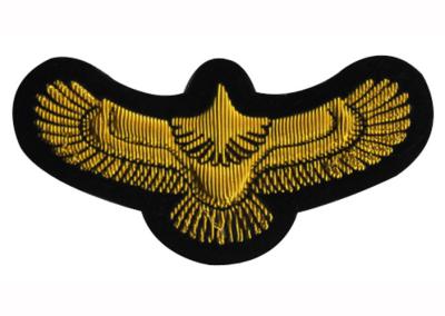 China Gold Wings Regimental Blazer Badges For T - Shirt , Embroidered Crest Patches for sale