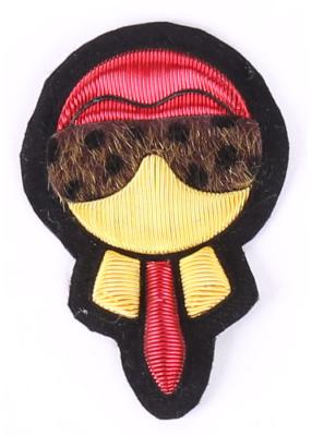 China White And Yellow Embroidered Jacket Patches Sew On Custom Blazer Badges for sale