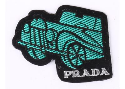 China Green Car Embroidered Sew On Badges Bullion Embroidered Motorcycle Patches for sale