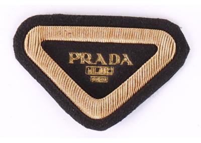 China Triangle Logo Embroidered Sew On Badges , Embroidered Applique Patches for sale