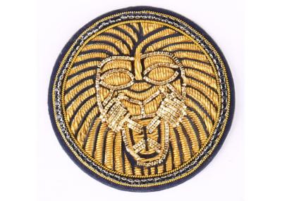 China Round bullion wire blazer badges Cotton Durable military beret badges for sale