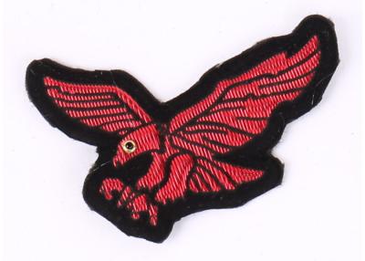 China Red Engle Shape Machine Embroidered Badges , Embroidered Shoulder Patches for sale