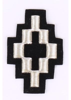 China Silver Machine Embroidered Badges / Cross Pattern Sew On Patches For Clothes for sale