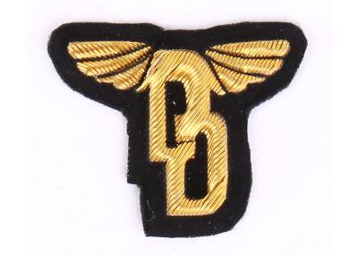 China Customized Gold Machine Embroidered Badges For Goverment , Military Cap Badges for sale