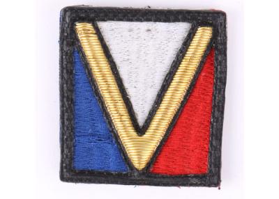 China V Shape Military Cap Badges 3 Color Neckline Adhesive Clothing Patches for sale