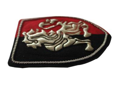 China Silver Crest Adhesive Embroidered Patches For T - Shirt , Embroidered School Badges for sale