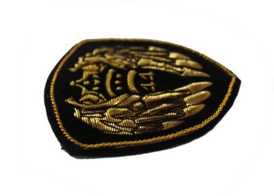 China School Uniform Embroidered Badge Gold Angle Wings Embroidered Shoulder Patches for sale