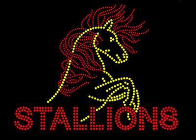 China Clothes / Garment Rhinestone Letter Transfers Gold Running Horse Motifs for sale