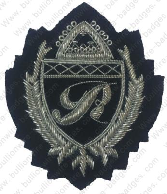 China Silver military bullion wire badges for shoulders epaulettes, aiguillettes, hat cords and aprons for sale