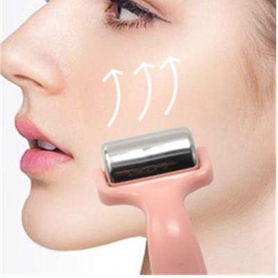 China Face Cold Therapy Stainless Steel Ice Plastic Handheld Facial Roller For Face Skin Cooling Ice Facial Roller for sale