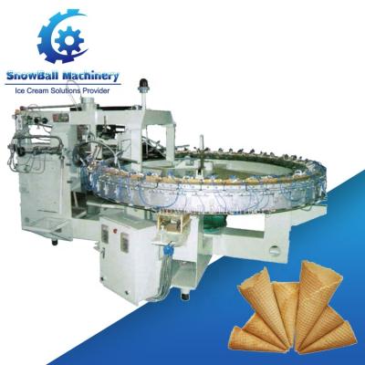 China Snack Factory Sugar Cone Baking Ice Cream Rotary Push Rolling Cone Rolled Cones Making Machine for sale