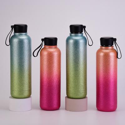 China Success Design New Sustainable Success Double Wall Stainless Steel Custom Vacuum Insulated Sports Blingbling Eco Friendly Water Bottles With Rope for sale