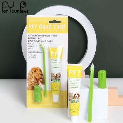 China Sustainable Toothbrush and Toothpaste Set Dog Toothpaste Toothbrush Set for sale