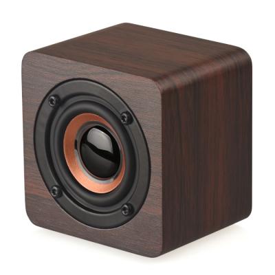 China NEW AND CHEAP OEM Small Box Mini Portable Music Wireless Bluetooths Wooden Speaker 3 Inch Active Square for sale