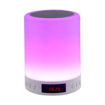 China New Wireless 3 In 1 Bluetooths Mini Speaker With Lamp LED Tooth Multi Function Portable Touch Radio Blue Light Alarm Clock for sale