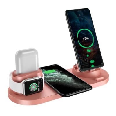 China Smart Watch Factory Wholesale 10W Type C Android 6 in 1 Device Multi Function Fast Wireless Charger All in One for sale