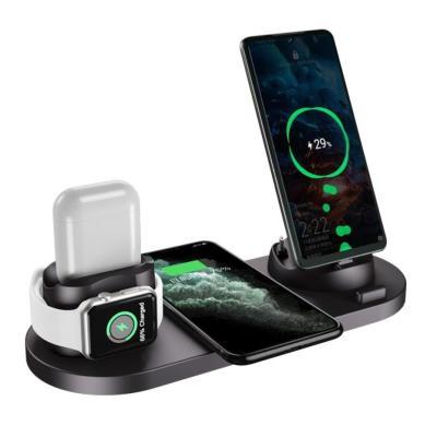 China Best Smart Watch 2020 Gift Radio Charging 6 in 1 Dual USB Port OEM Multi Wireless Phone Charger at Low Price for sale