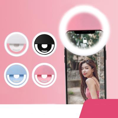 China Original Factory Portable Beauty Selfie Mini 3 Levels Mini Brightness LED Adjustable Mobile Phone Ring Light for sale