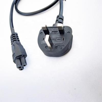 China ASTA Standard Ac Extension Cable Laptop 3 Pin Main Fuse British Bs UK IEC C5 Connector Power Cord Home Appliance for sale