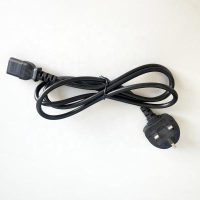 China Free Sample Consumer Electronics Asta Standard 220v UK AC Power Cord 3 Pin Plug to IEC 60227 c13 power cable for computer for sale