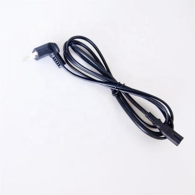 China Euro 2 Home Appliance Spain Type Euro 2 Terminal 90 Degree Plug To IEC C7 Plug AC Power Cord Connector for sale