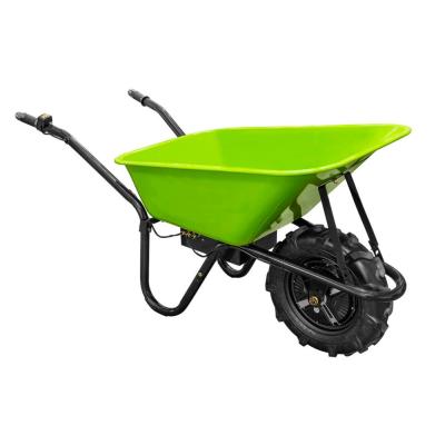 China New Product 24V 700W Metal Battery Wheelbarrow Power Electric Wheelbarrow QTP150E for sale