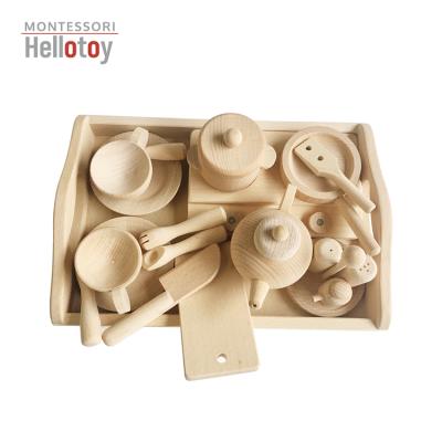 China Toy Wooden Western Tableware Educational Wooden Toys Toddler Tray Montessori Classic Set for sale