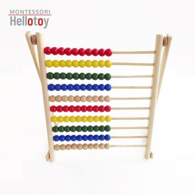 China Educational Toy Colorful Abacus Push Model Blocks Puzzle Toy Wooden Montessori for sale