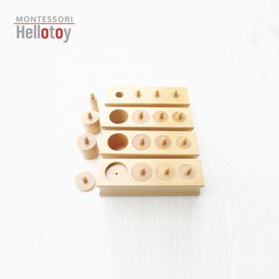 China Montessori Material Sensory Set Of Cylinder Blocks With 4 Holes ATS0215 for sale