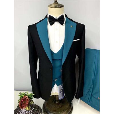 China Anti-wrinkle wedding 2022 3 piece notched lapel men's fitness suit inventory for sale