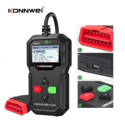 China Professional Diagnose Tool FACTORY Sale Best OBD II Scanner Car Engine Fault Code Reader KW590 OBD2 Diagnostic Tools For Cars for sale