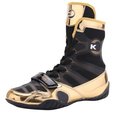 China Fashion Upper Boxing Shoes\New Design Combat Fitness Bodybuilding Boots Comfortable\Durable Professional Custom High For Men for sale