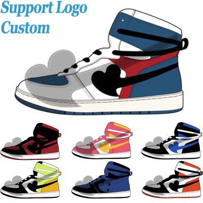 China Fashion Trend Custom Your Own Brand Shoes Genuine Leather Air Retro Sports Shoes Casual Basketball Shoes For Men for sale