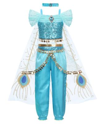 China POLYESTER/Cotton Princess Jasmine Cosplay Girl Acting Stage Performance Dress Kids Clothing Girls Dress for sale