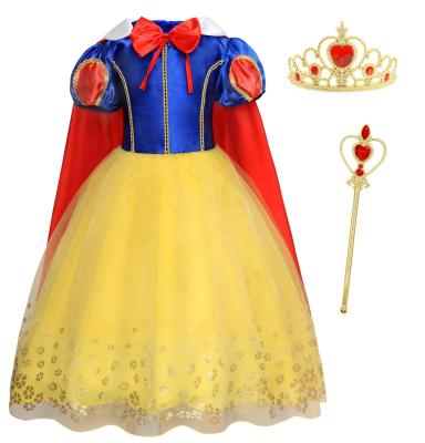 China Hot Selling Polyester Hanyiyu Snow White Dress Costume For Girls Kids Dress Princess For Ebay /Wish for sale