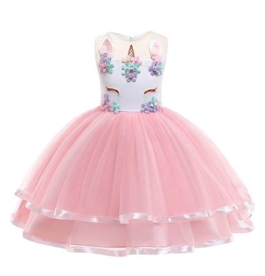 China Wholesale Breathable Hanyiyu Guangzhou New Sleeveless Dress For Girls Unicorn Kids Dress Costume For Children For Aliexpress for sale