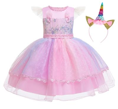 China Wholesale Price Girls Casual Dress Net Gauze Dress Lace Kids Clothing Breathable Princess Girls Dress for sale