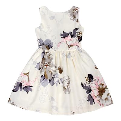 China Summer New Breathable Baby Print Sleeveless Dress With Button Floral Design Baby Girl's Dress Girl's Clothes for sale