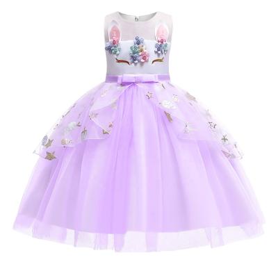 China New Hanyiyu Guangzhou Summer Kids Unicorn Dress Popular Girls Princess Costume Party Breathable Clothing For Aliexpress for sale