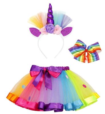 China Unicorn Dresses For Little Girls Costume Rainbow Unicorns Tutu Skirt With Unicorn Headband for sale