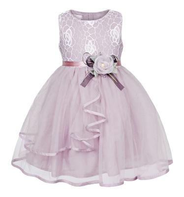 China 2021 New Product Viable Children's Gauze Dress Baby Lace Flower Sleeveless White Flower Baby Dresses for sale