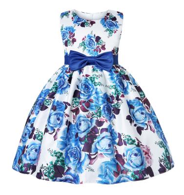 China New Regular Girls Sleeveless Dress Printed Princess Dress Children's Day Performance Costume for sale