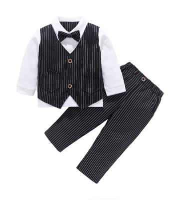 China Formal Spring Long Sleeved Tops And Long Pants Boy's Suit Two Piece Kids Dress Sets Boys Clothes Kids Dress Sets for sale