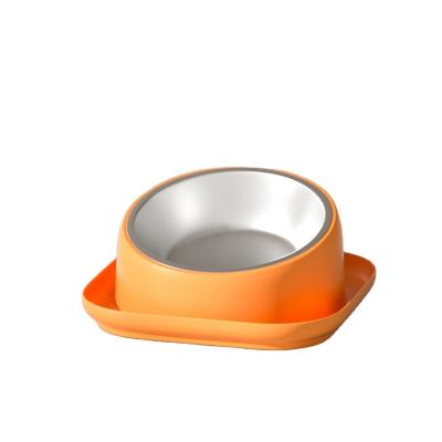 China Sustainable Factory Wholesale New Plastic Pet Bowl Slanted Mouth Anti-Spill Dog Bowl for sale